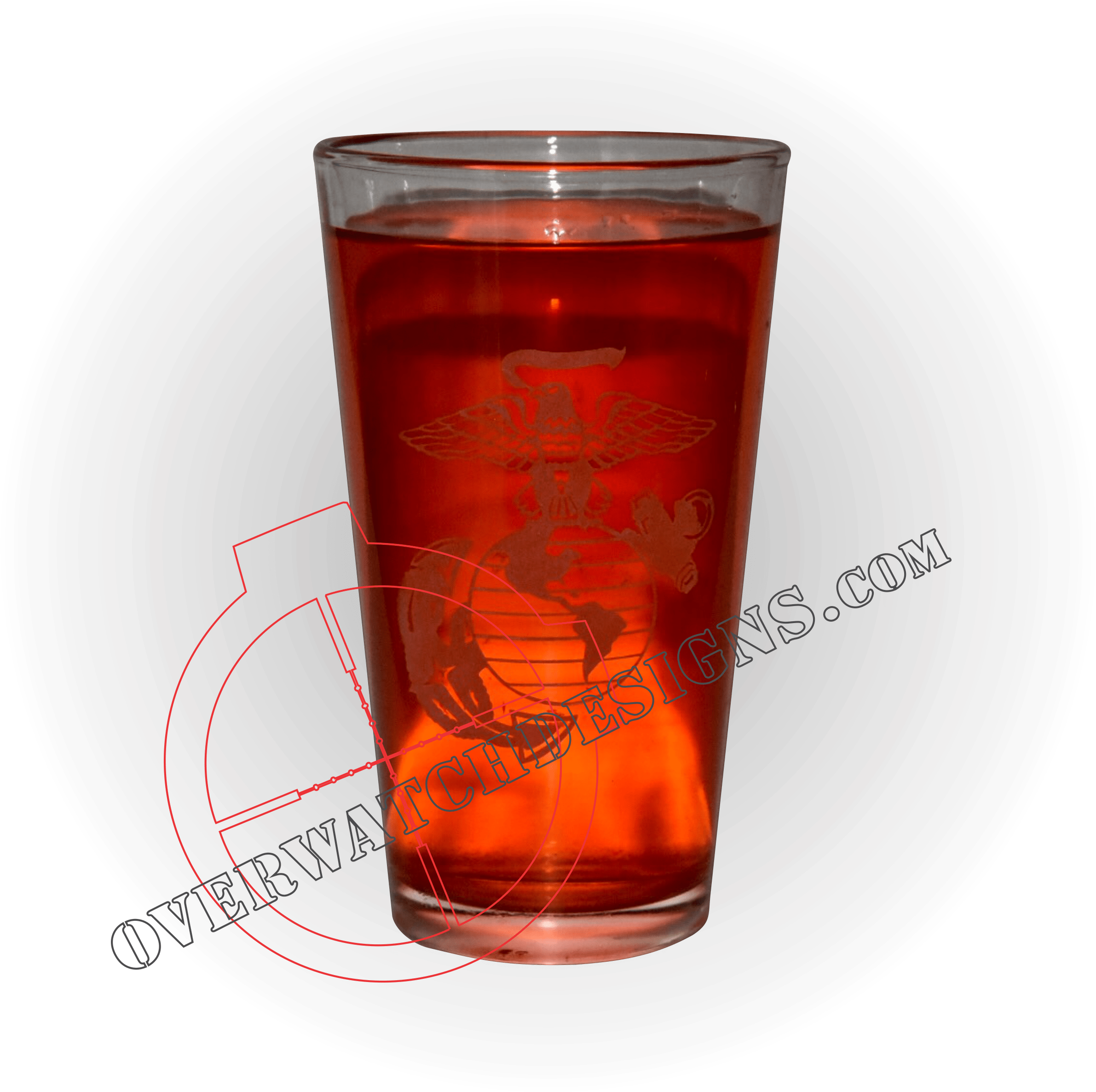 Eagle Globe And Anchor Pint Glass - Pint Glass (2409x2396), Png Download
