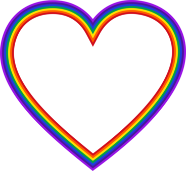 Rainbow Heart Color Computer Icons - Rainbow Heart Frame Png (368x340), Png Download