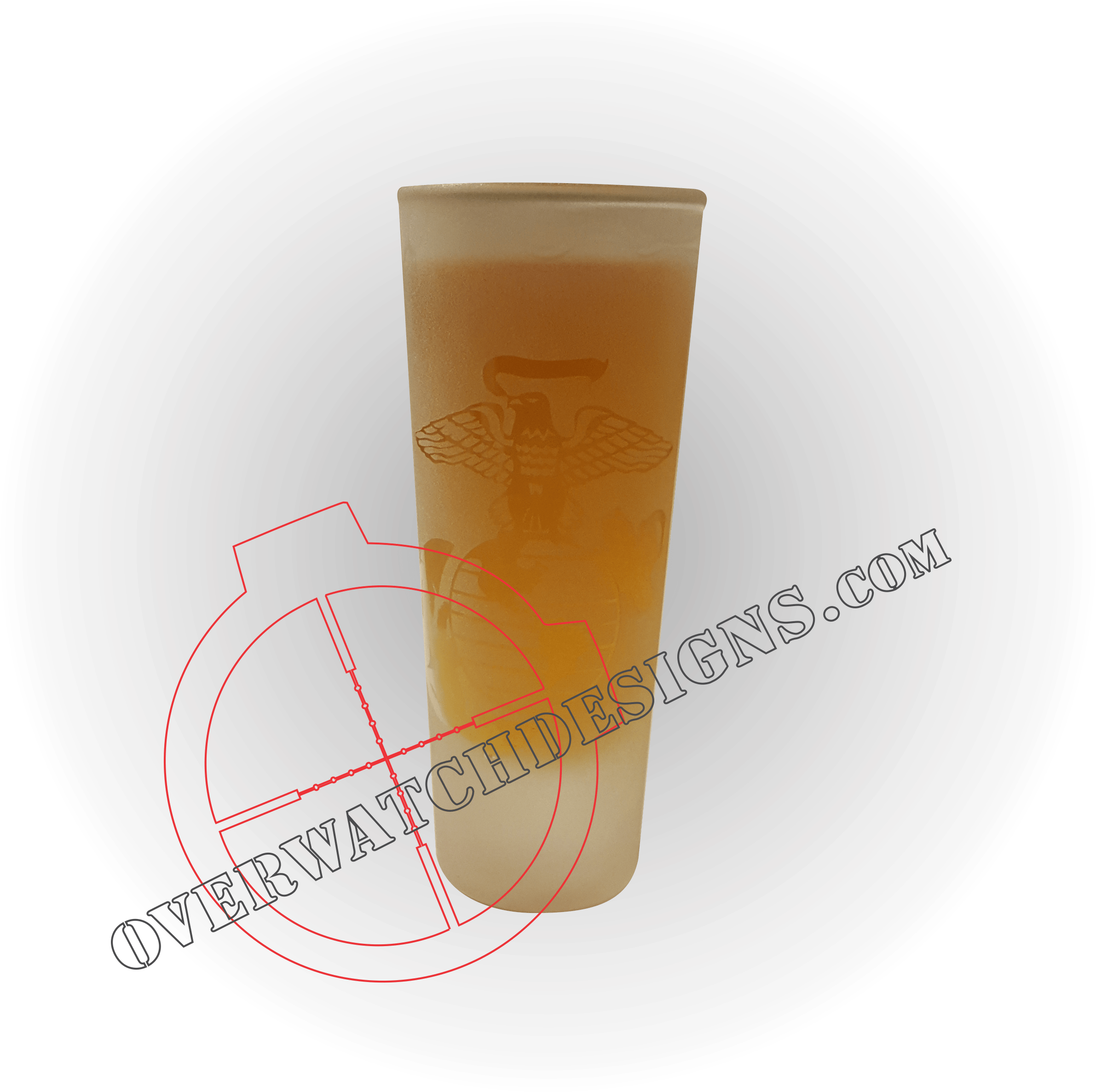 Eagle Globe And Anchor Shot Glass - Pint Glass (2409x2396), Png Download