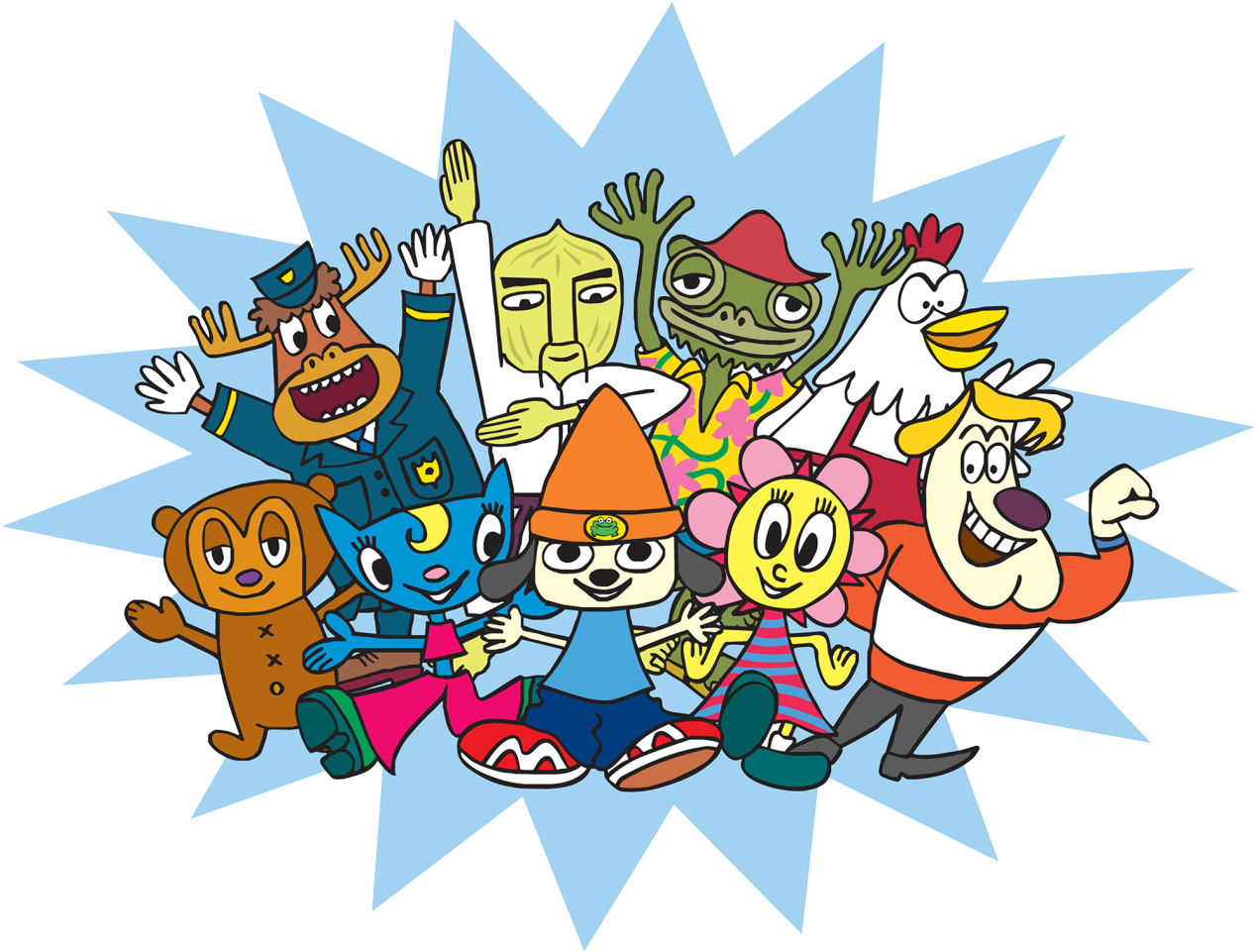 Parappa The Rapper Groupshot - Parappa The Rapper Characters (1280x965), Png Download