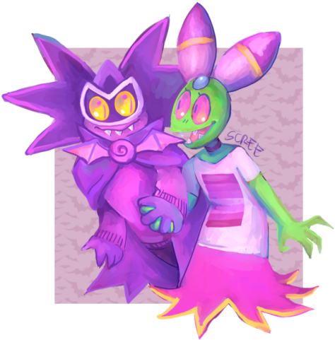 Cackys Back - Cackletta And Antasma (500x482), Png Download