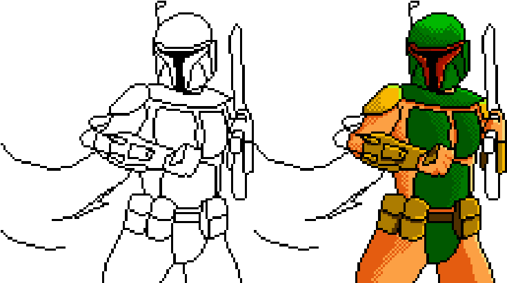 Boba Fett By The Other User - Cartoon (1000x500), Png Download