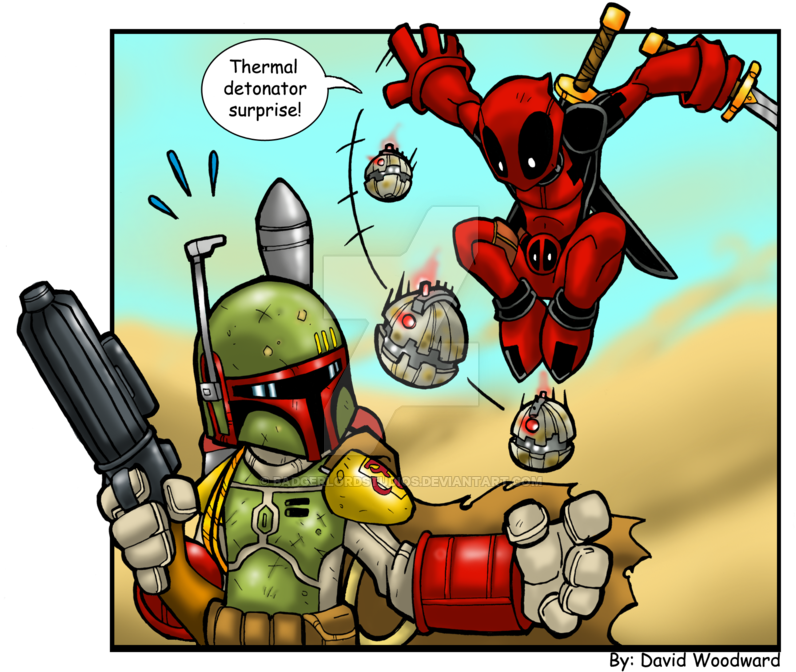 Deadpool Wallpaper Boba Fett - Deadpool And Boba Fett Memes (800x692), Png Download