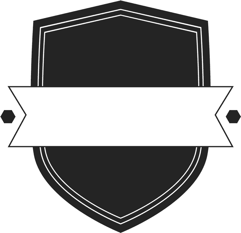 Shield With Banner And Dots Rubber Stamp - Shield With Banner Png (800x800), Png Download