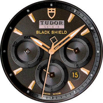 Tudor Black & Gold Shield - Clock (360x360), Png Download
