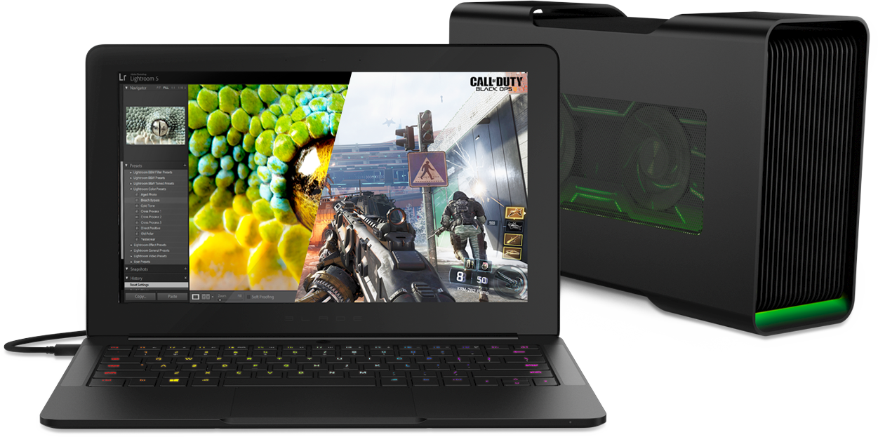 Razer Blade Portability Performance - Razer External Graphics Card (1251x623), Png Download