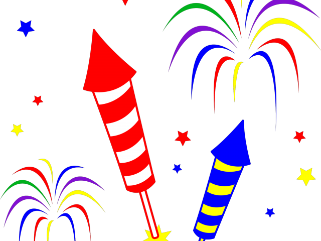 Fireworks Clipart Rocket - Fireworks Clipart (640x480), Png Download