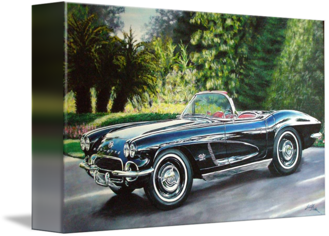 "corvette Classic Summer" By James Lima - Gallery-wrapped Canvas Art Print 10 X 6 Entitled Corvette (650x467), Png Download