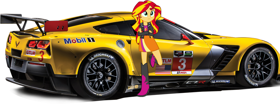 Clipart Black And White Library Sunset Shimmer C By - Corvette C7r Png (979x365), Png Download