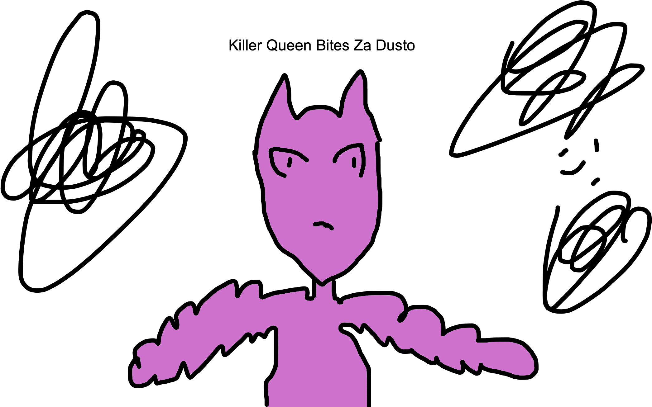 Part 4my High Effort Killer Queen Drawing - Cartoon (2800x1400), Png Download