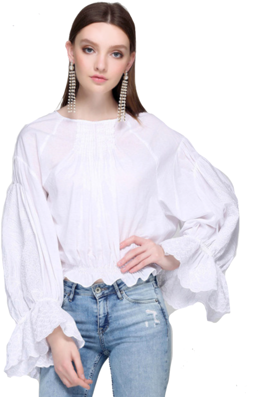 Killer Queen Blouse - Designer Full Loose Sleeves (800x800), Png Download