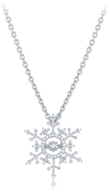 Elsa Frozen Snowflake Diamond Heartbeat Pendant In - Enchanted Disney Elsa's Twinkling Diamond Snowflake (640x640), Png Download