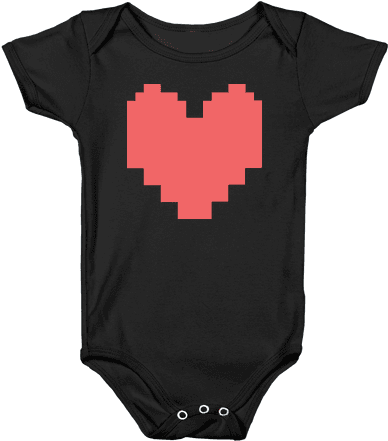 Undertale Pixel Heart Baby Onesy - Baby Gaming (484x484), Png Download