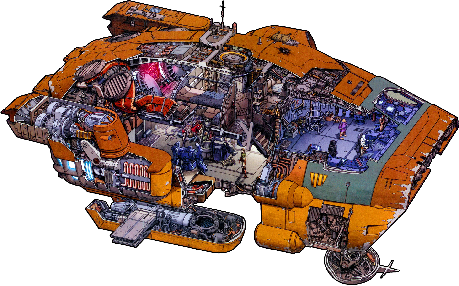 Http - //www - Beardeddork - - Spaceship Cutaway (1922x1199), Png Download