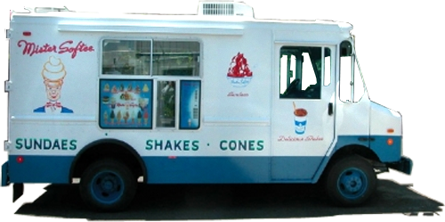 Share This Image - Ice Cream Truck Transparent (500x249), Png Download