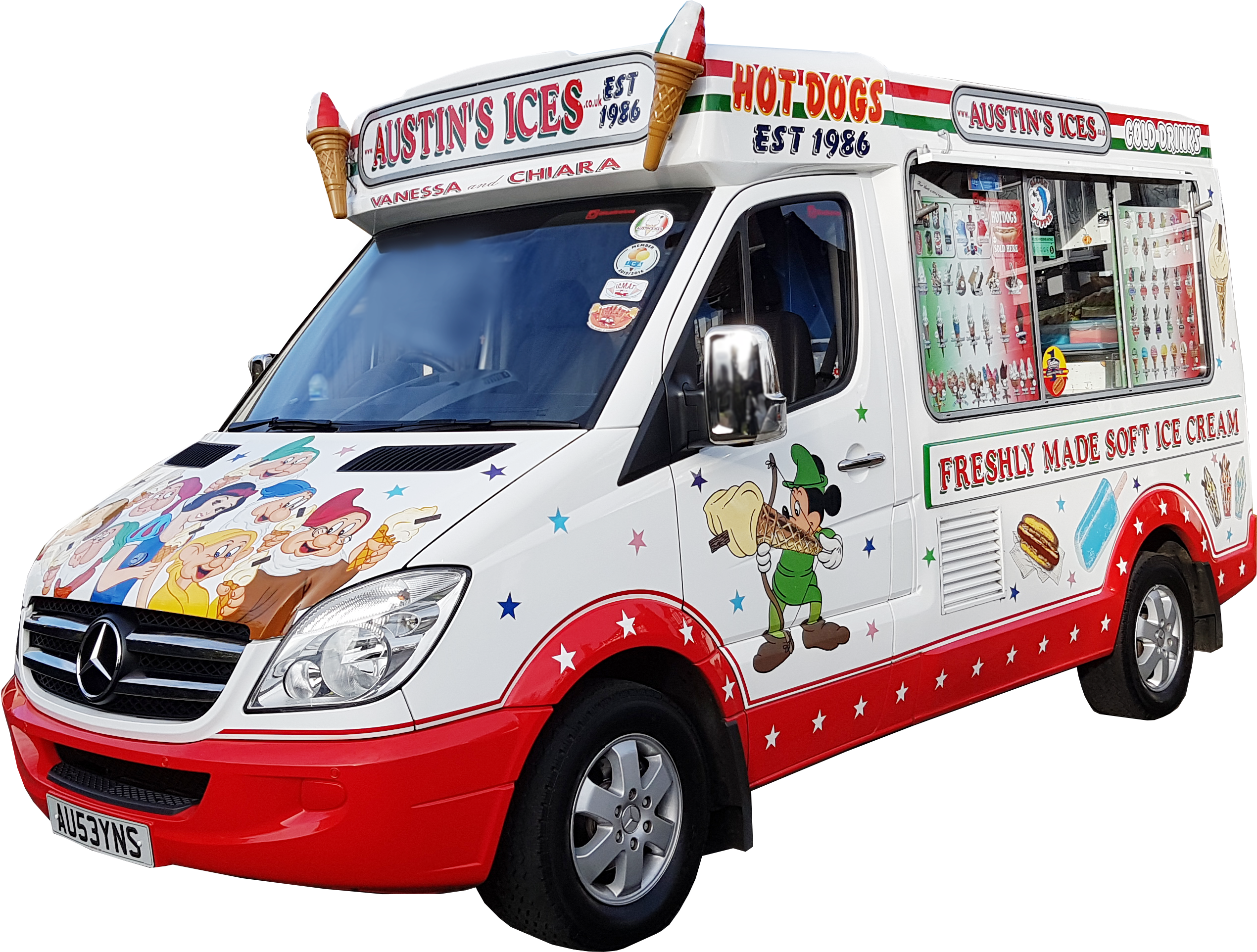 Austins Van - Ice Cream Van Hire (2664x2152), Png Download