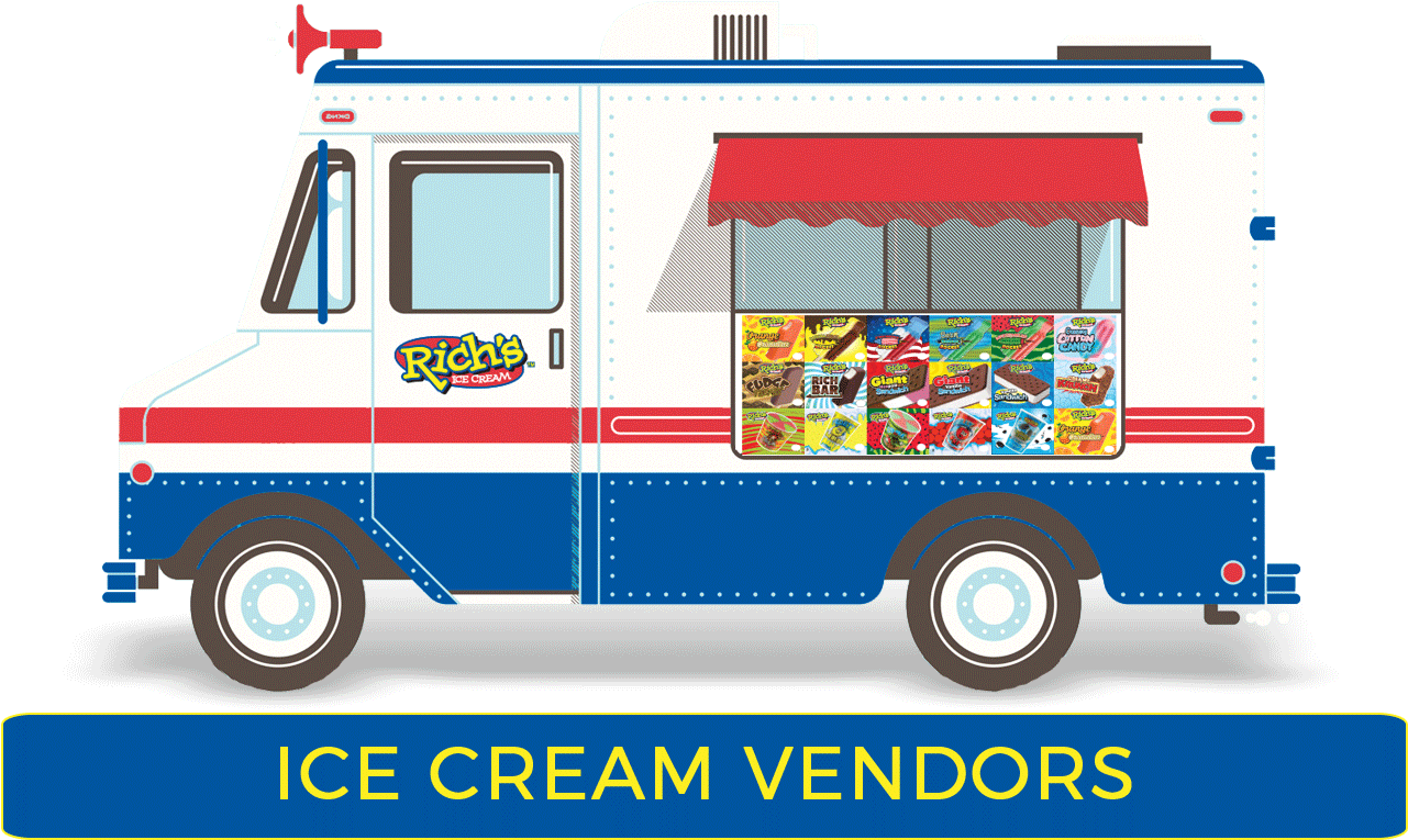 Vendor Products - Rich's Ice Cream Truck (1335x845), Png Download