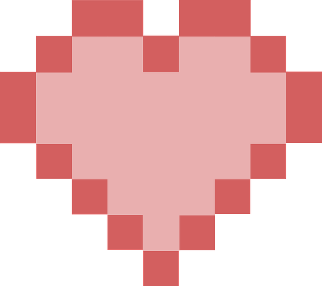 Free Vector Graphic - Free Pixel Heart (640x568), Png Download