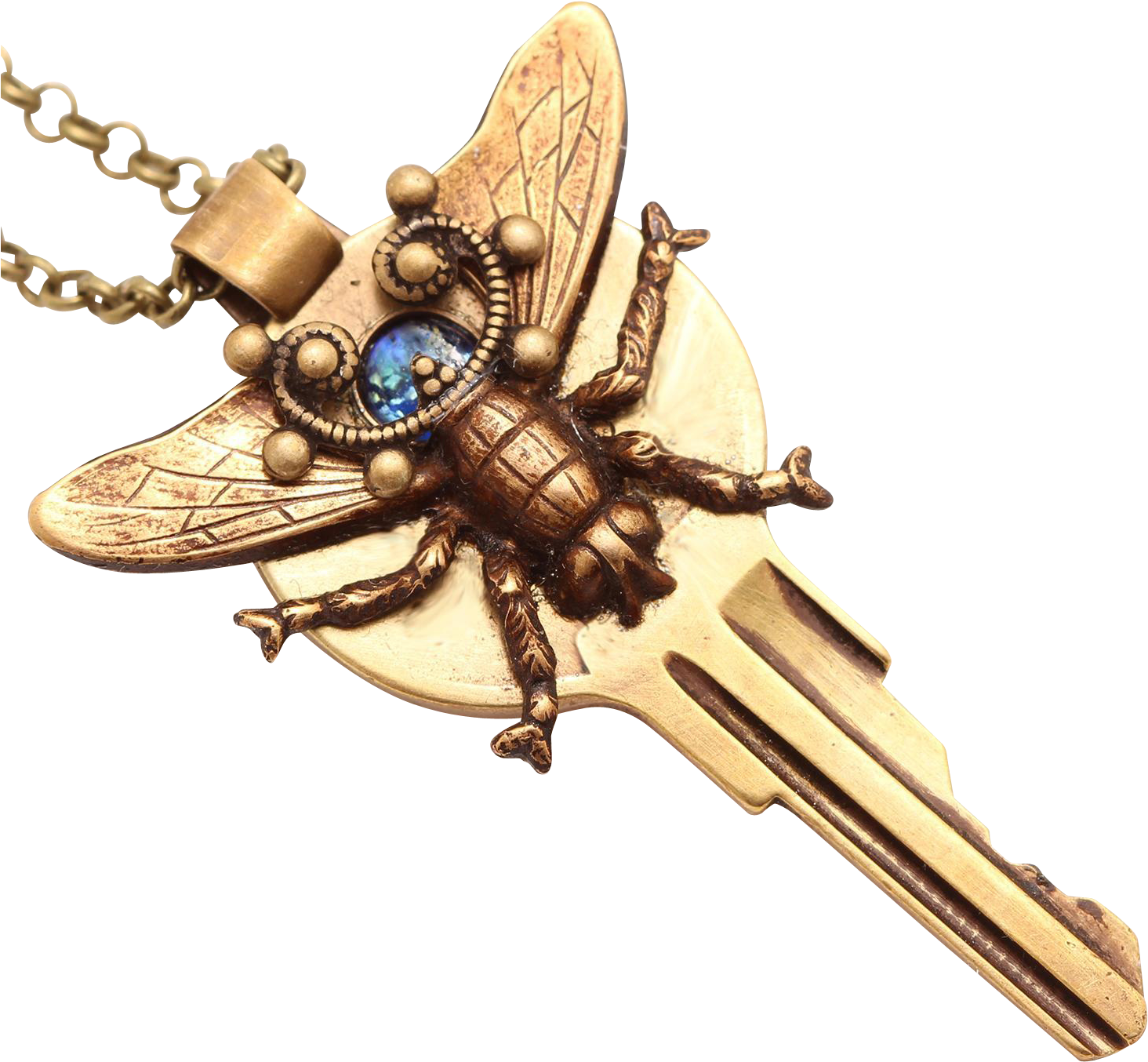 Insect Jewelry, Art Nouveau Style Necklace, Key Necklace, - Necklace (1463x1463), Png Download