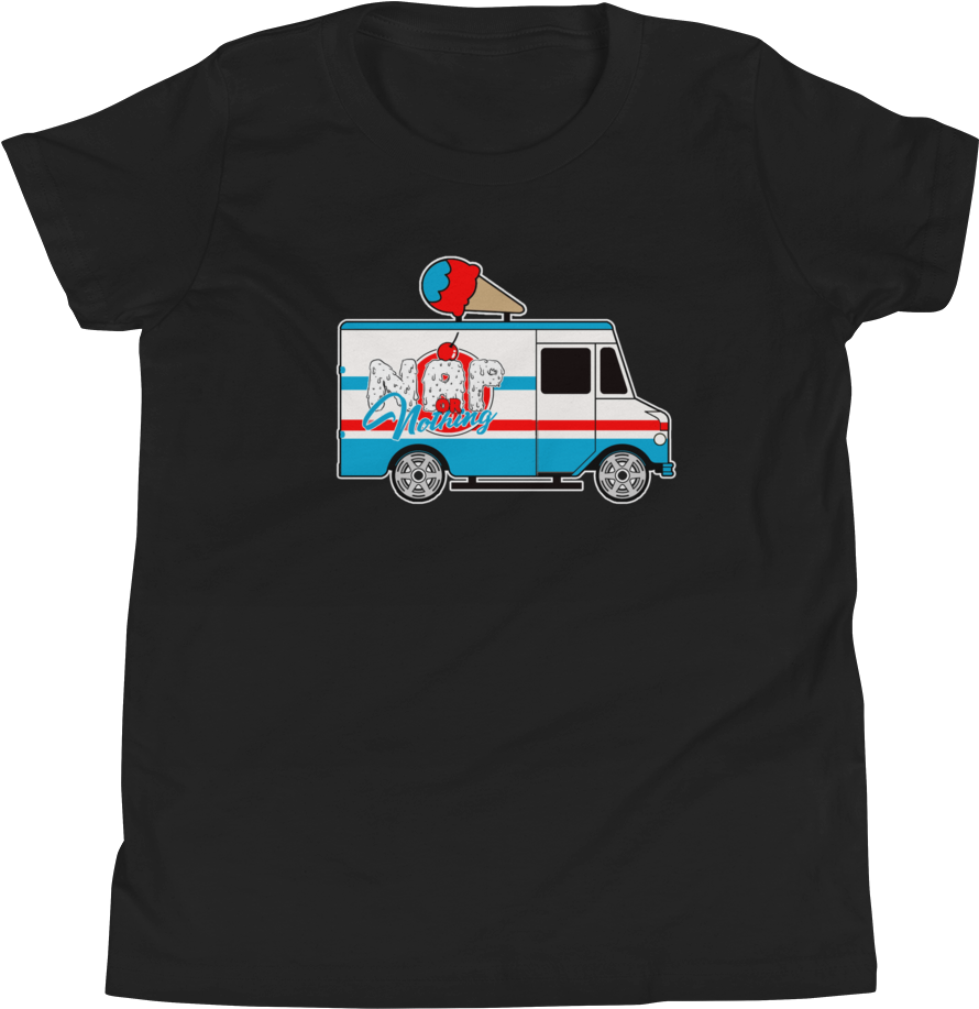 “ice Cream Truck” Youth Short Sleeve T-shirt - Shirt (1000x1000), Png Download