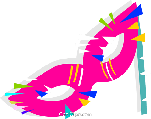 Mardi Gras Mask Royalty Free Vector Clip Art Illustration - Illustration (480x380), Png Download