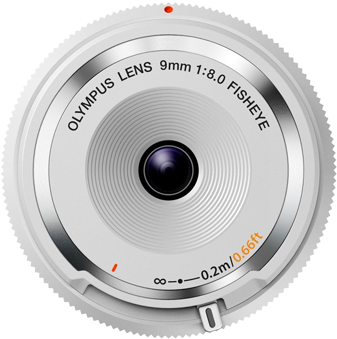 Olympus 9mm F8 Fisheye Body Cap Lens - Body Cap Lens (694x700), Png Download