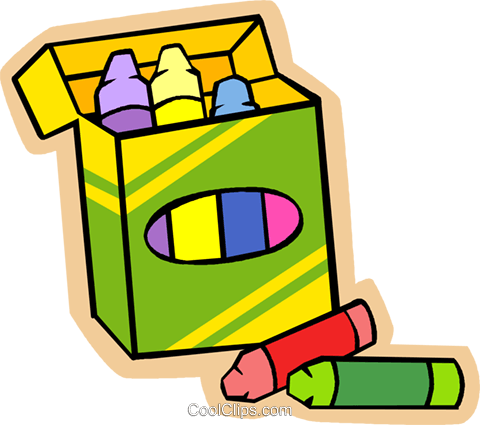 Children At Play, Kids, Box Of Crayons Royalty Free - Imagenes De Articulos Escolares Animados (480x425), Png Download