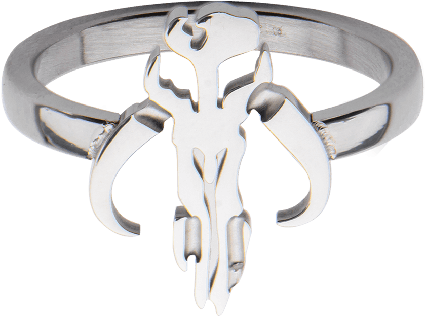 Mandalorian Symbol Cut Out Petite Ring - "mandalorian Symbol Cut Out Petite Ring" (850x850), Png Download