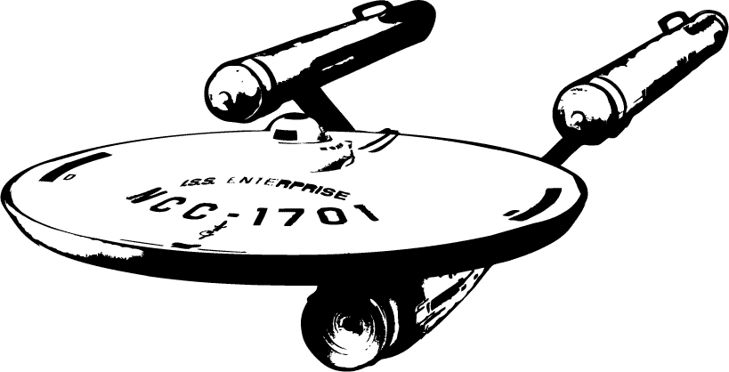 Jpg Library Download Star Trek Enterprise Clipart - Raumschiff Enterprise Schwarz Weiß (819x418), Png Download