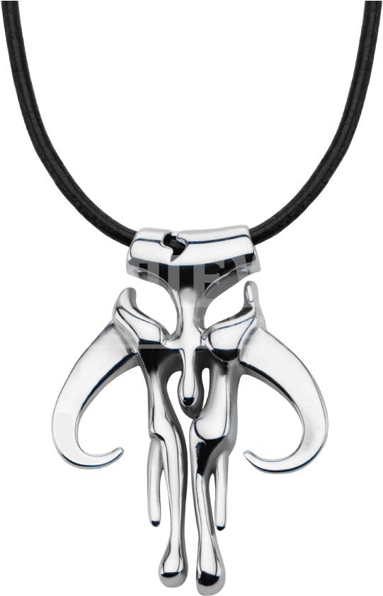 Mandalorian Pendant With Leather Cord (850x850), Png Download