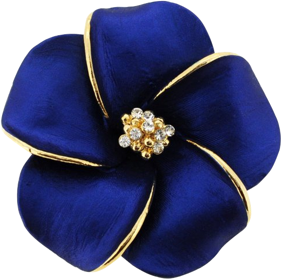 Blue Hawaiian Plumeria Flower Pin Swarovski Crystal - Fantasyard Hawaiian Plumeria F (480x480), Png Download