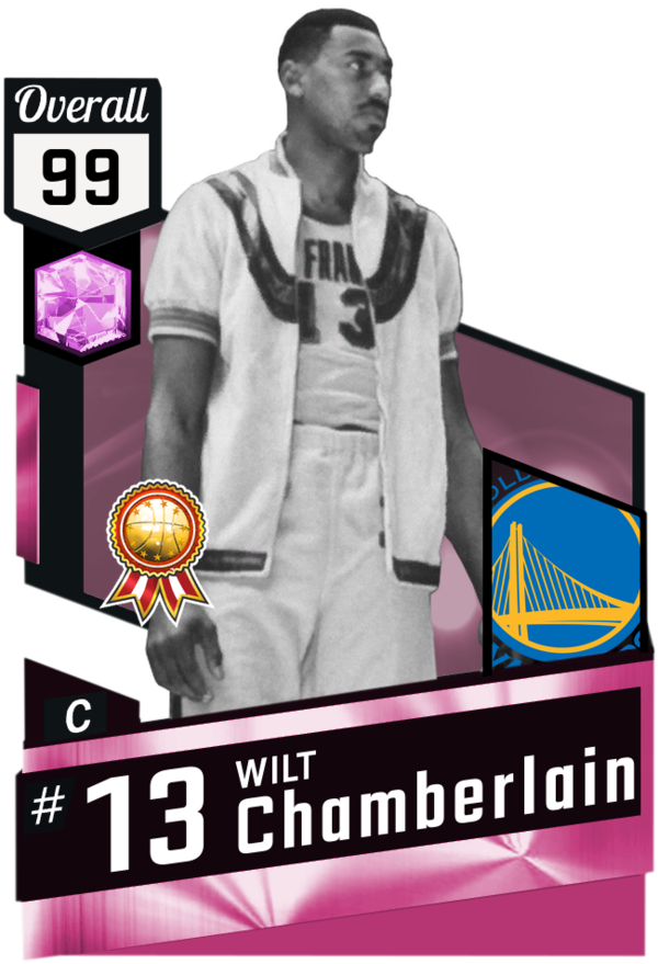 Wilt Chamberlain - Nba 2k17 Pink Diamond Cards (600x879), Png Download