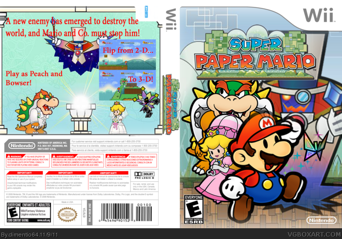 Cover Clipart Paper Mario - Wii (700x489), Png Download