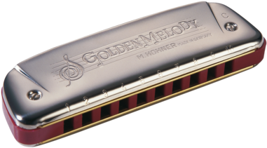 Hohner 542pbx Ef Golden Melody Harmonica, Key Of E - Hohner Golden Melody Diatonic Harmonica, F (400x400), Png Download