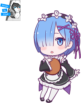 Rem Re Zero Chibi (400x400), Png Download