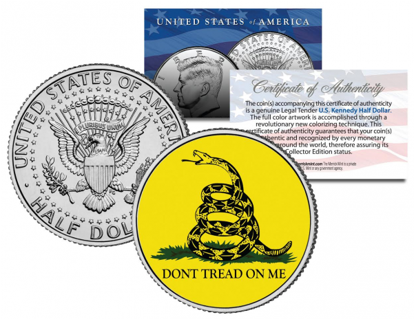 Gadsden Flag " Don't Tread On Me " Colorized 2016 Jfk - Kennedy Prize Of Mother Teresa (600x600), Png Download