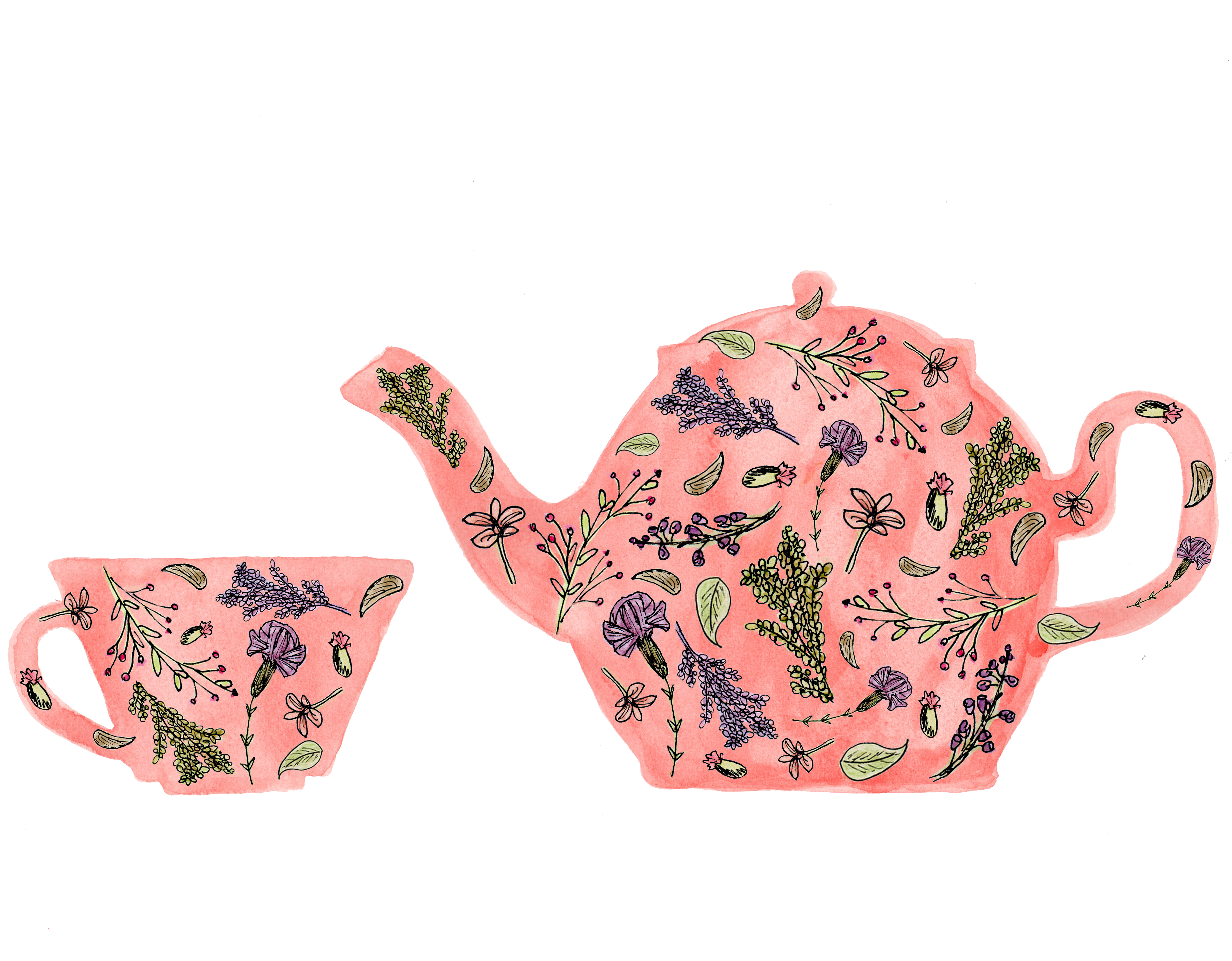 Teapot And Tea Cup Png - Tea Cup Illustration Png (5669x5669), Png Download