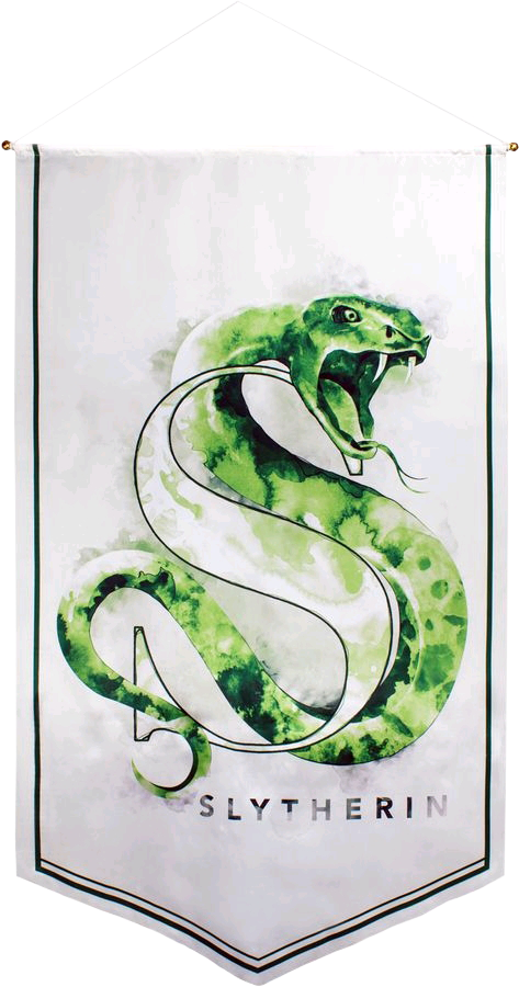 Slytherin Watercolour Satin Banner - Slytherin House (473x900), Png Download