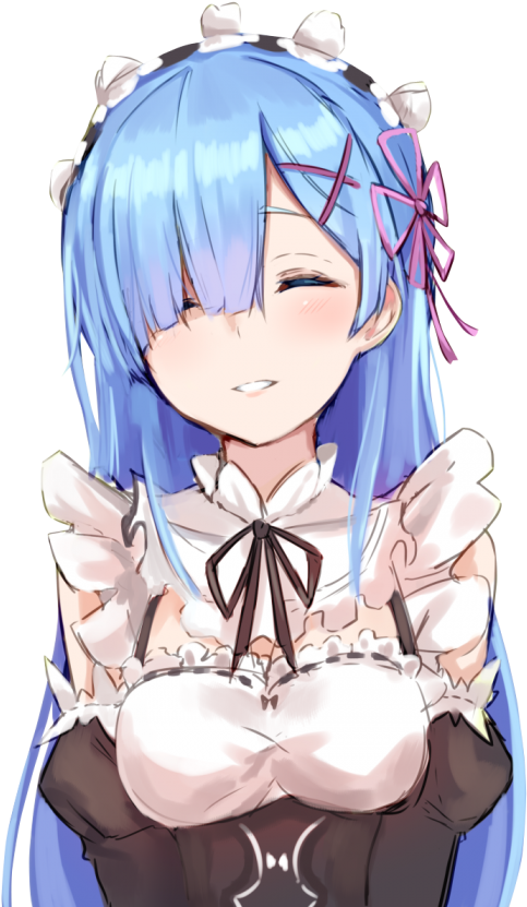 #rem #re Zero #re - Rem With Long Hair (700x884), Png Download