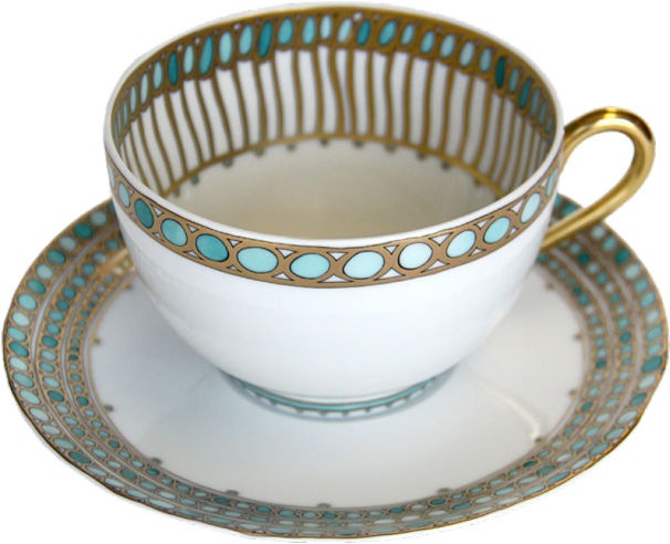 00 Syracuse Turquoise Tea Cup & Saucer - Haviland C Parlon Syracuse Turquoise Tea Cup (960x637), Png Download