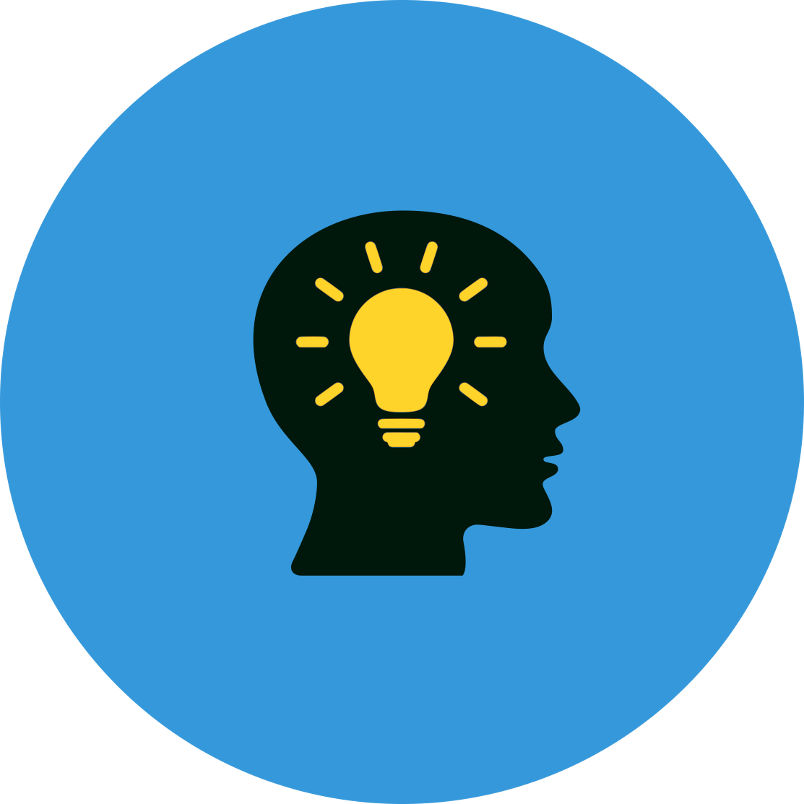 100 Million Books - Head With Lightbulb Icon (804x804), Png Download