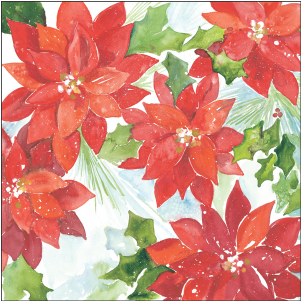 Poinsettia Scrapbook Paper-qcls50 - Scrapbooking (400x300), Png Download