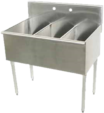 3 Compartment Sink Small (488x439), Png Download