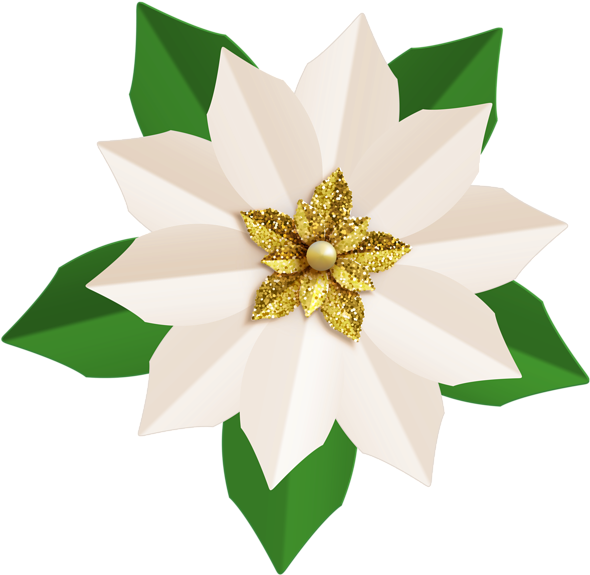 Banner Free Library Christmas Png Clip Art Image Gallery - White Poinsettia Clip Art (600x581), Png Download