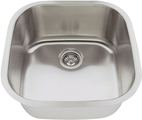 Stainless Steel Sink, 20" Single Bowl, Undermount Kitchen - Polaris Sinks P0202-16 Stainless Steel Bar Sink By (500x400), Png Download
