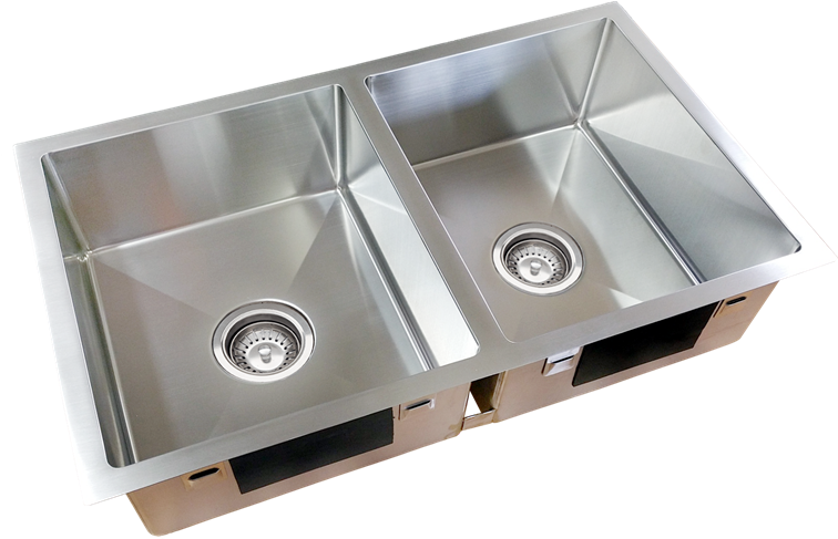 Everhard Squareline Plus Double Bowl Kitchen Sink - Touchscreen (800x800), Png Download