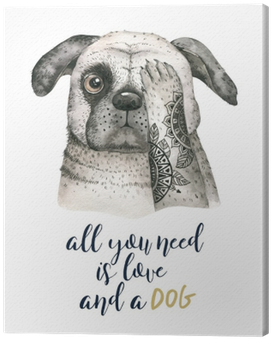 Watercolor Closeup Portrait Of Cute Dog - Watercolor Painting (400x400), Png Download