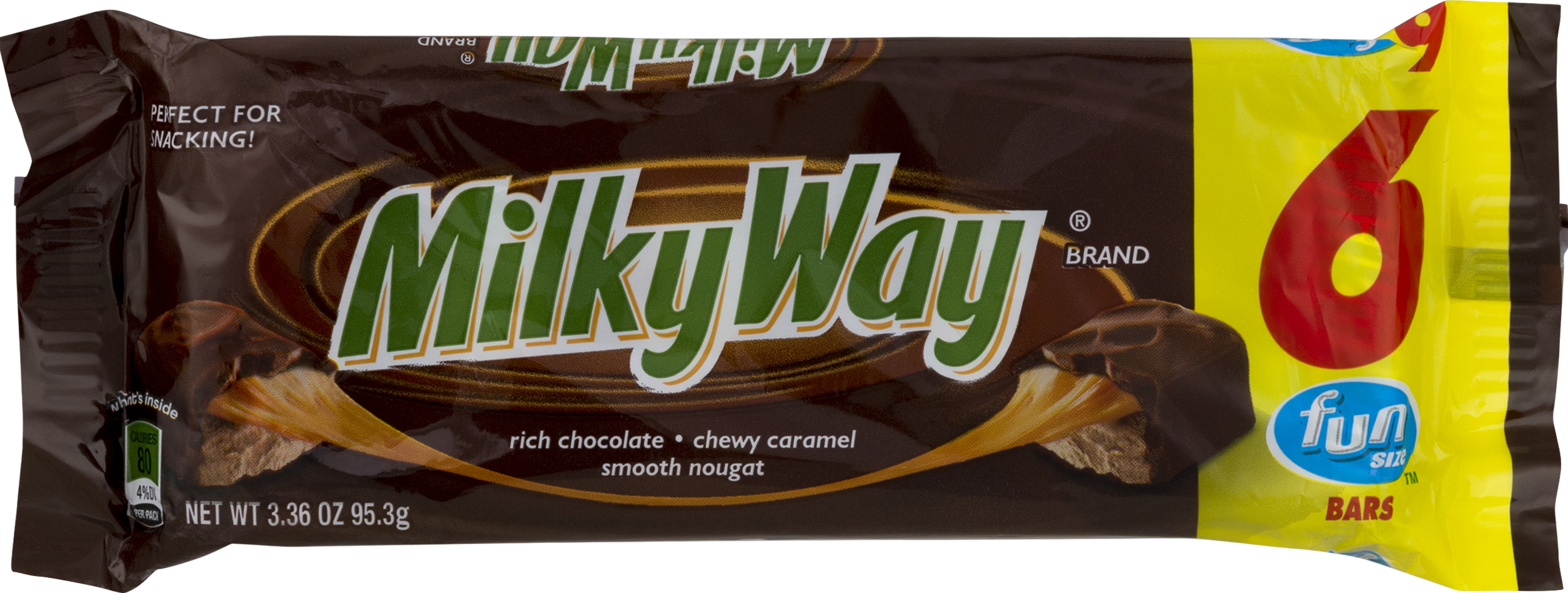 Milky Way Milk Chocolate Fun Size Candy Bars Bag, 20.73 (2500x947), Png Download