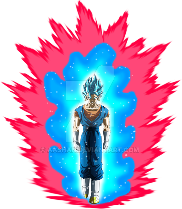 Vegito Super Saiyan Blue Kaio Ken By Aashan-db6z3m4 - Vegito Super Saiyan Blue Kaioken (600x694), Png Download