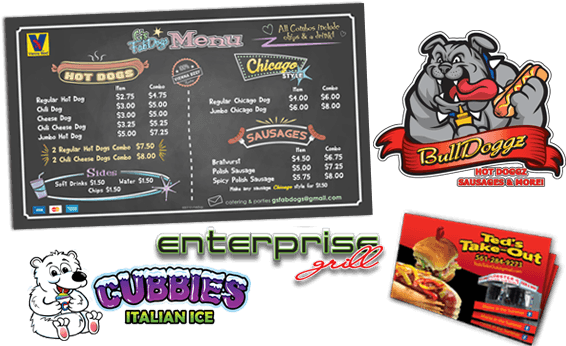 Custom Hot Dog Cart Signs (576x346), Png Download